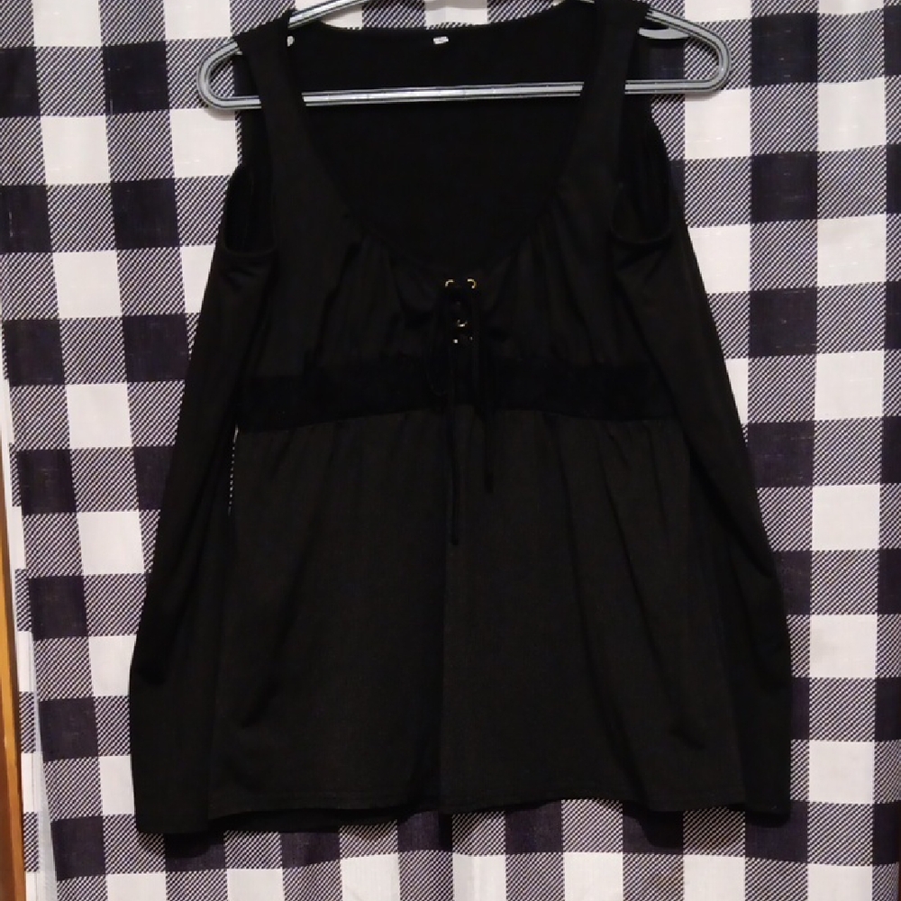 Black Cold Shoulder Top
